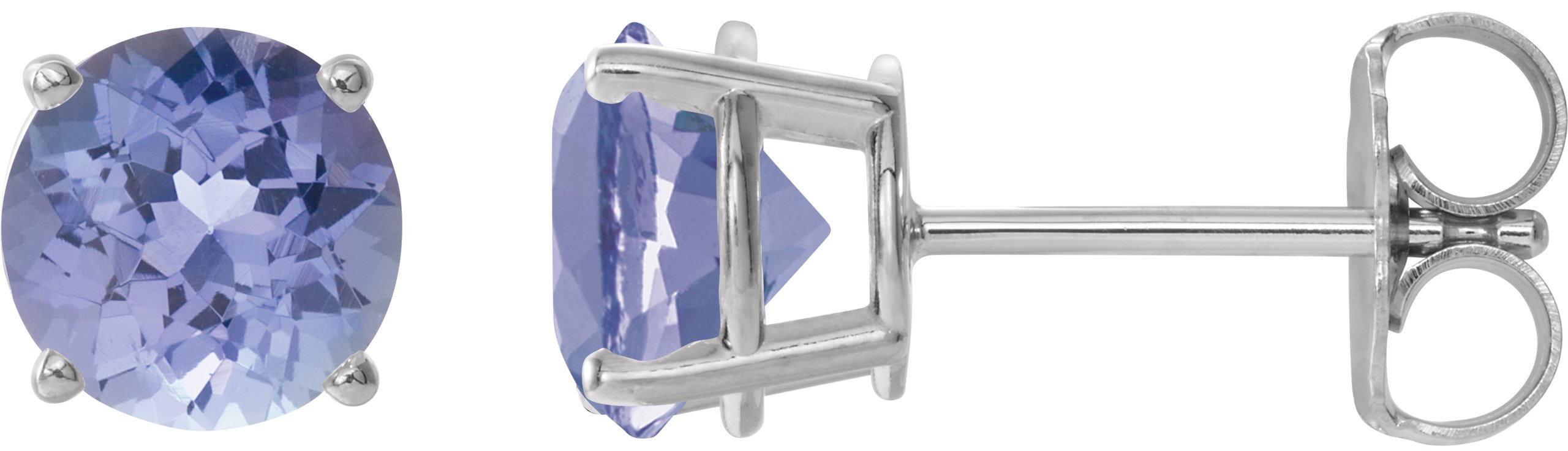 14K White 7 mm Natural Tanzanite Stud Earrings Ref 22547458