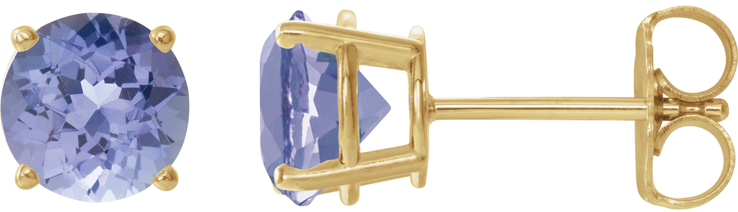 14K Yellow 7 mm Natural Tanzanite Stud Earrings Ref 22547476