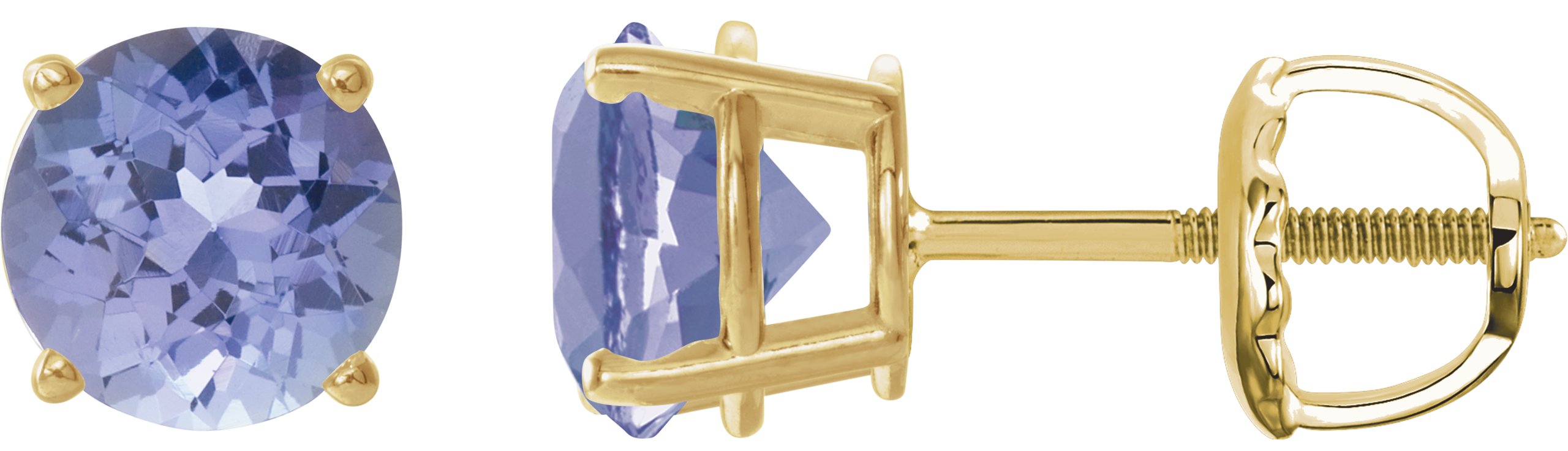 14K Yellow 7 mm Natural Tanzanite Stud Earrings Ref 22547746