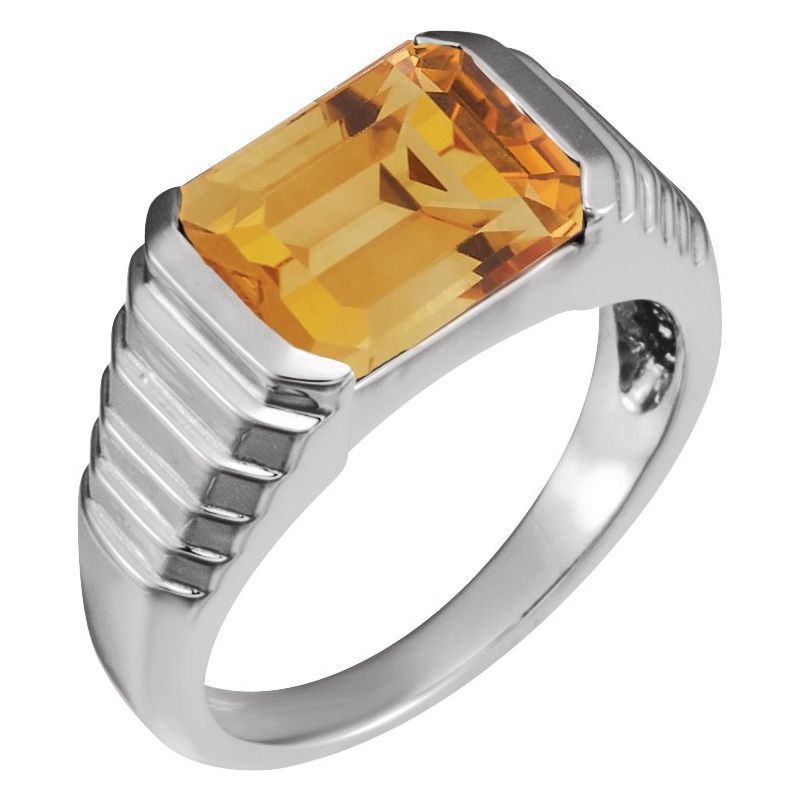Emerald Bezel-Set Ring