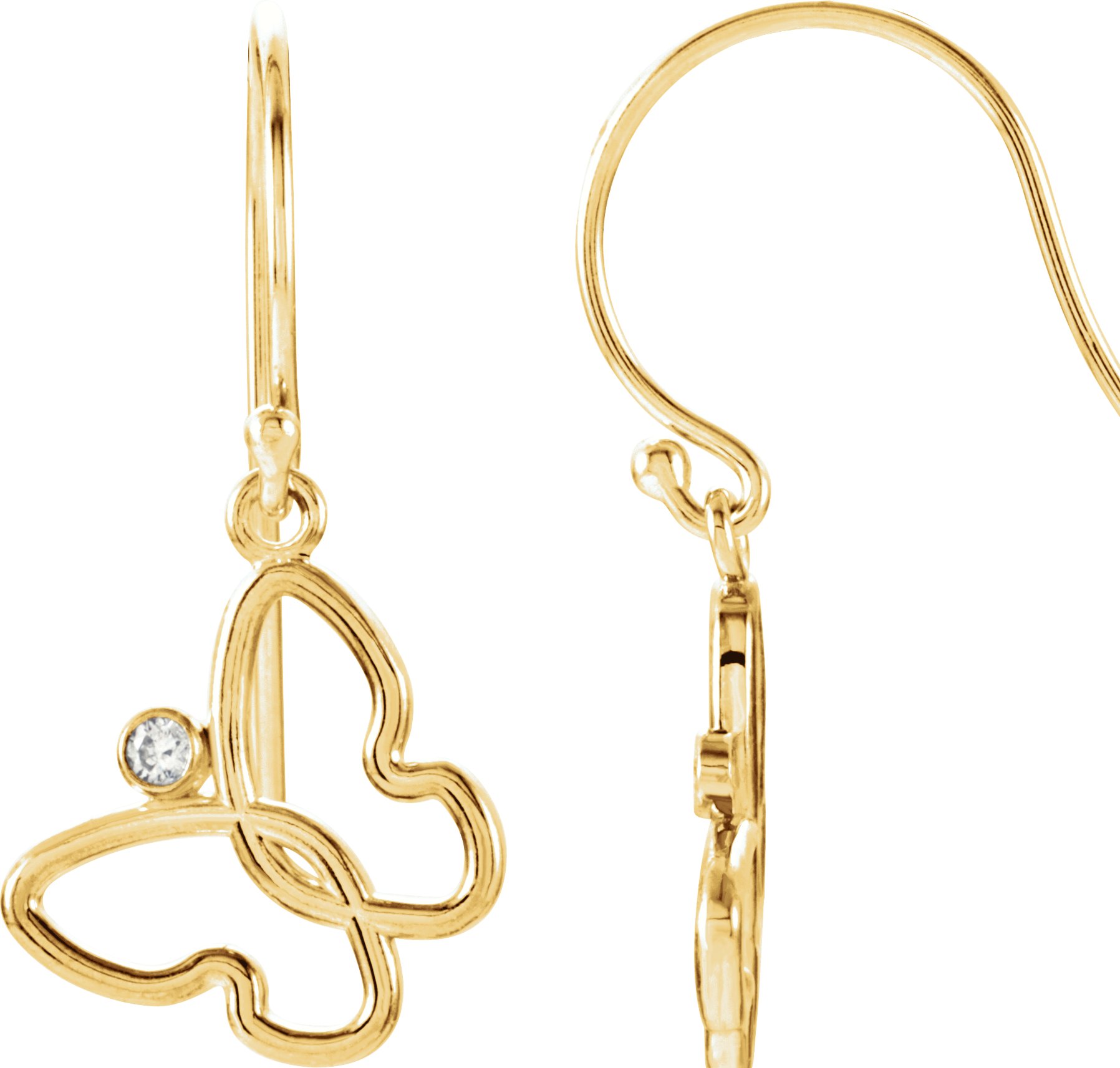 .04 CTW Natural Diamond Butterfly Earrings