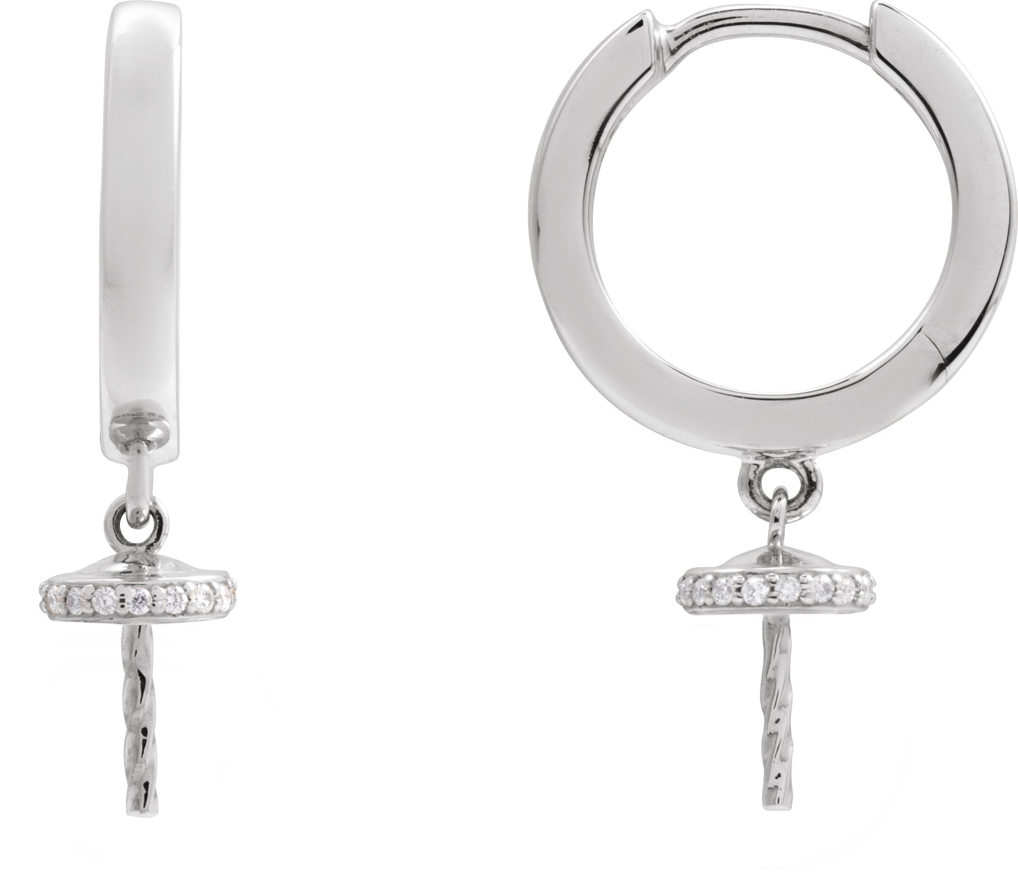 Accented Pearl Hoop Earrings