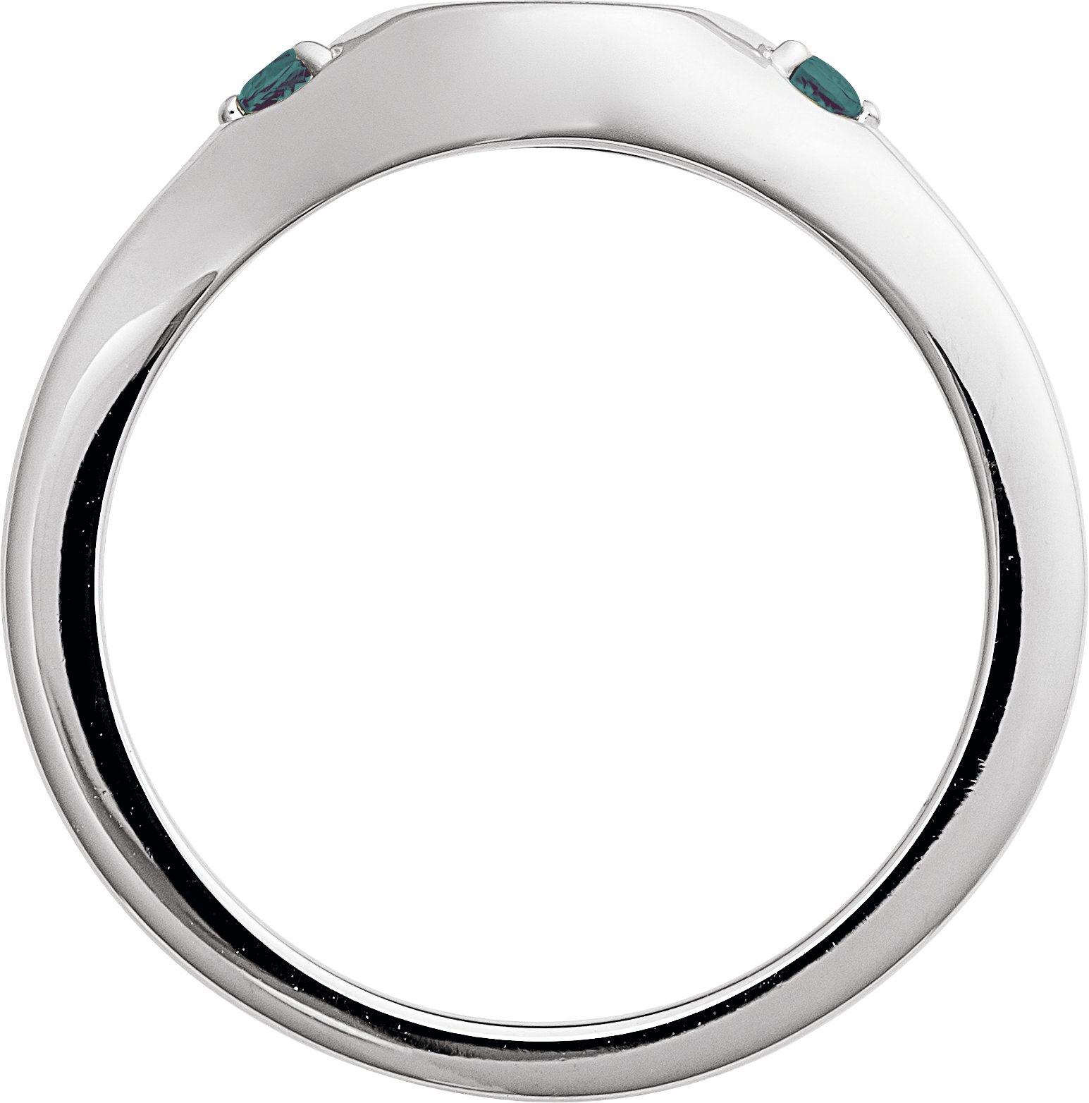 Engravable Natural Emerald Signet Ring view 2