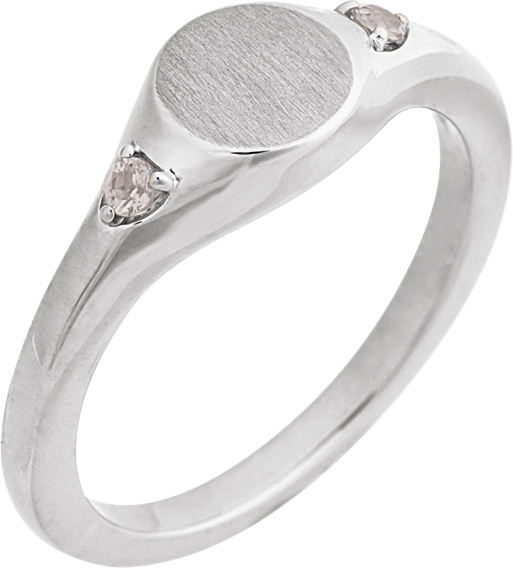 Engravable Accented Signet Ring