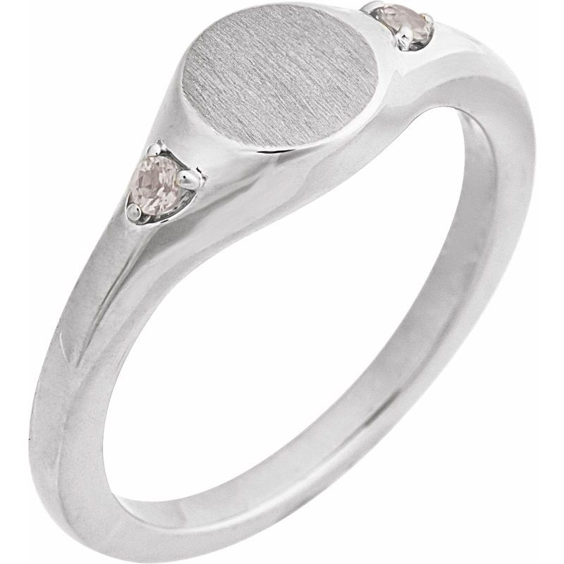 Engravable Accented Signet Ring