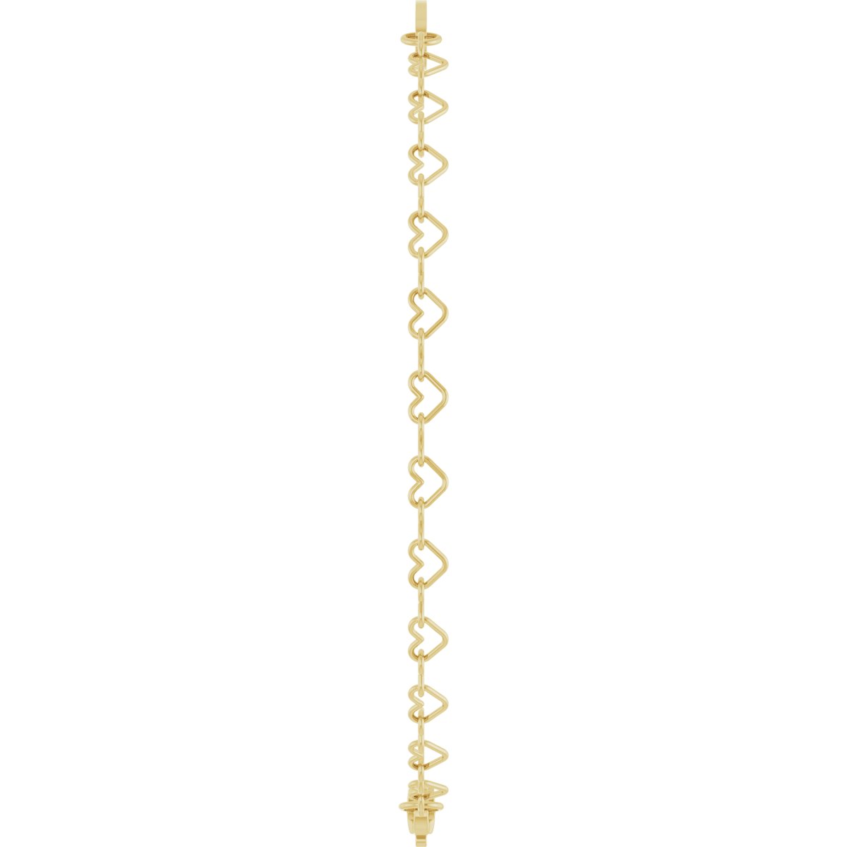 14K Yellow Gold Engravable Heart Link 7 Bracelet