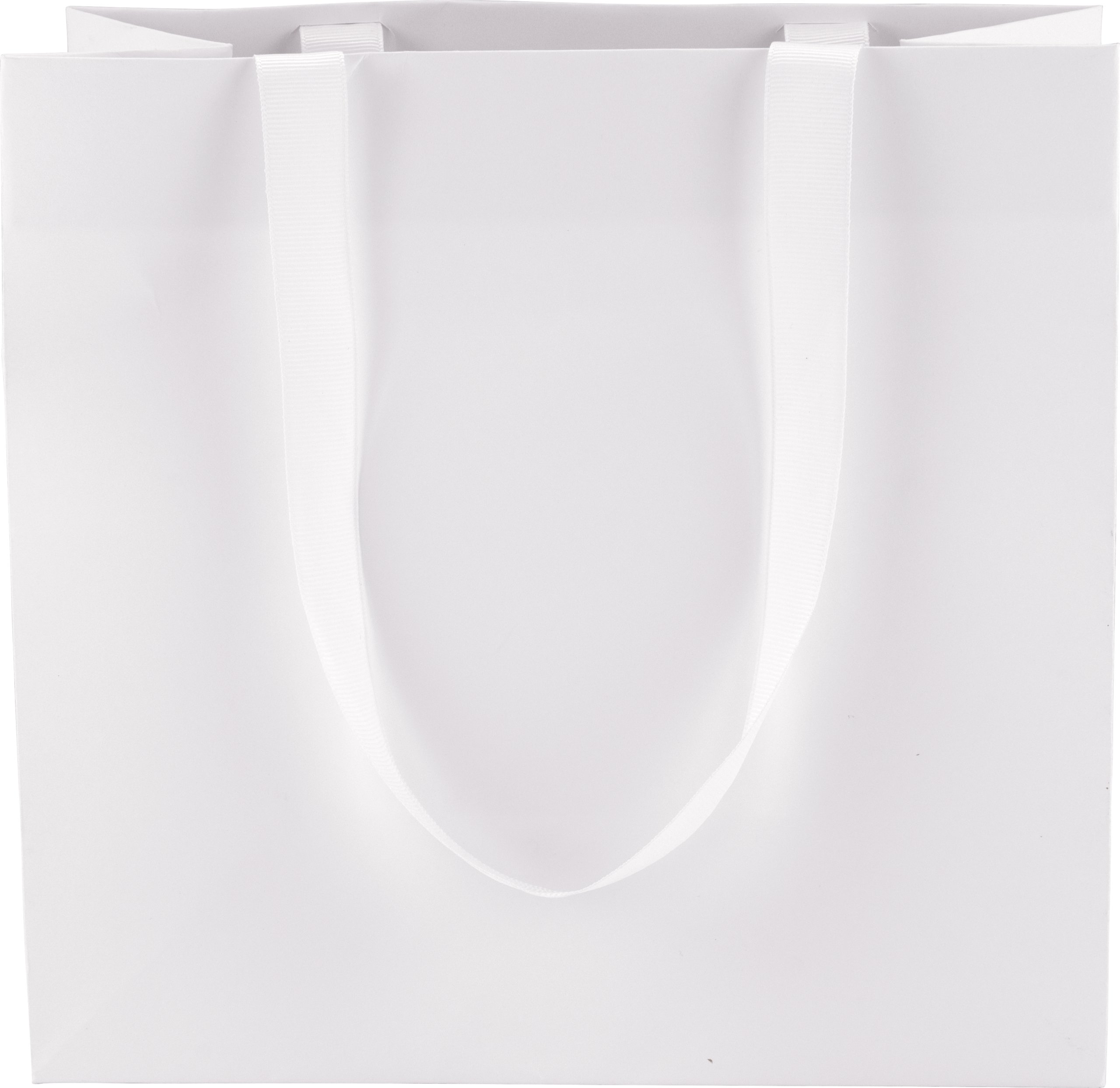 White Matte Paper Gift Bags With Ribbon Handles - Large - Pack of 100 - Utility Jewelry Gift Bags - Fine Jewelry Gift Packaging - Customizable Jewelry Bags - Imprint Your Logo