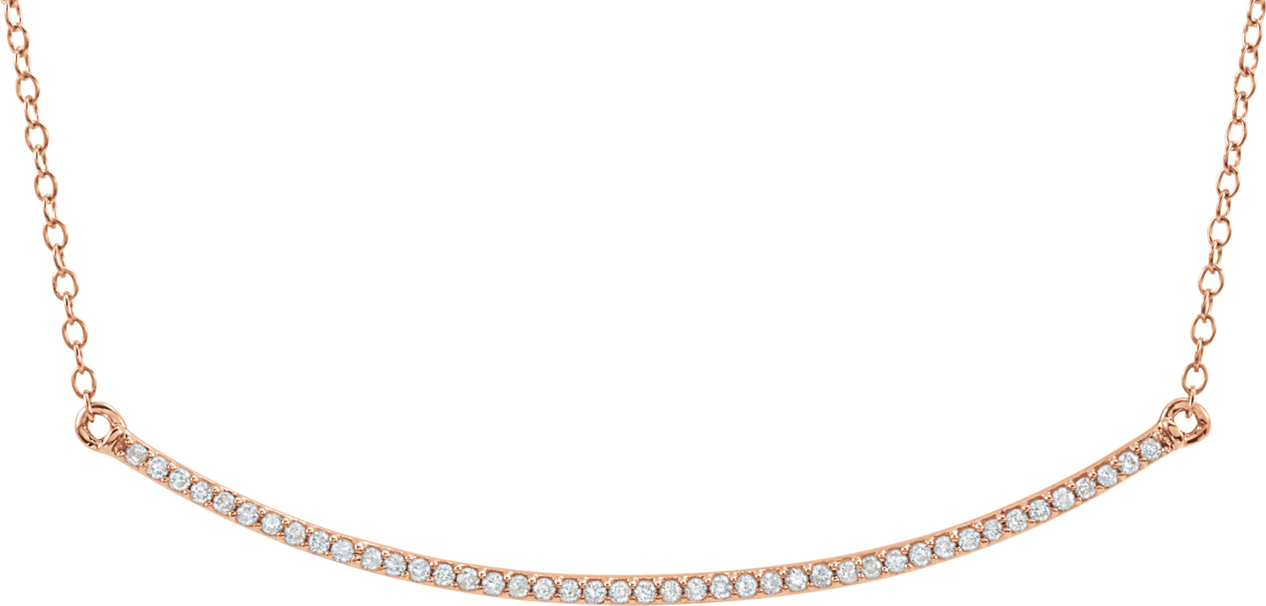 14K Rose 1/6 CTW Natural Diamond Bar 16-18 Necklace