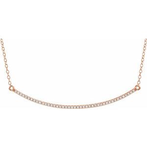 14K Rose 1/6 CTW Natural Diamond Bar 16-18" Necklace