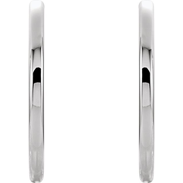 14K White 24 mm Hinged Hoop Earrings