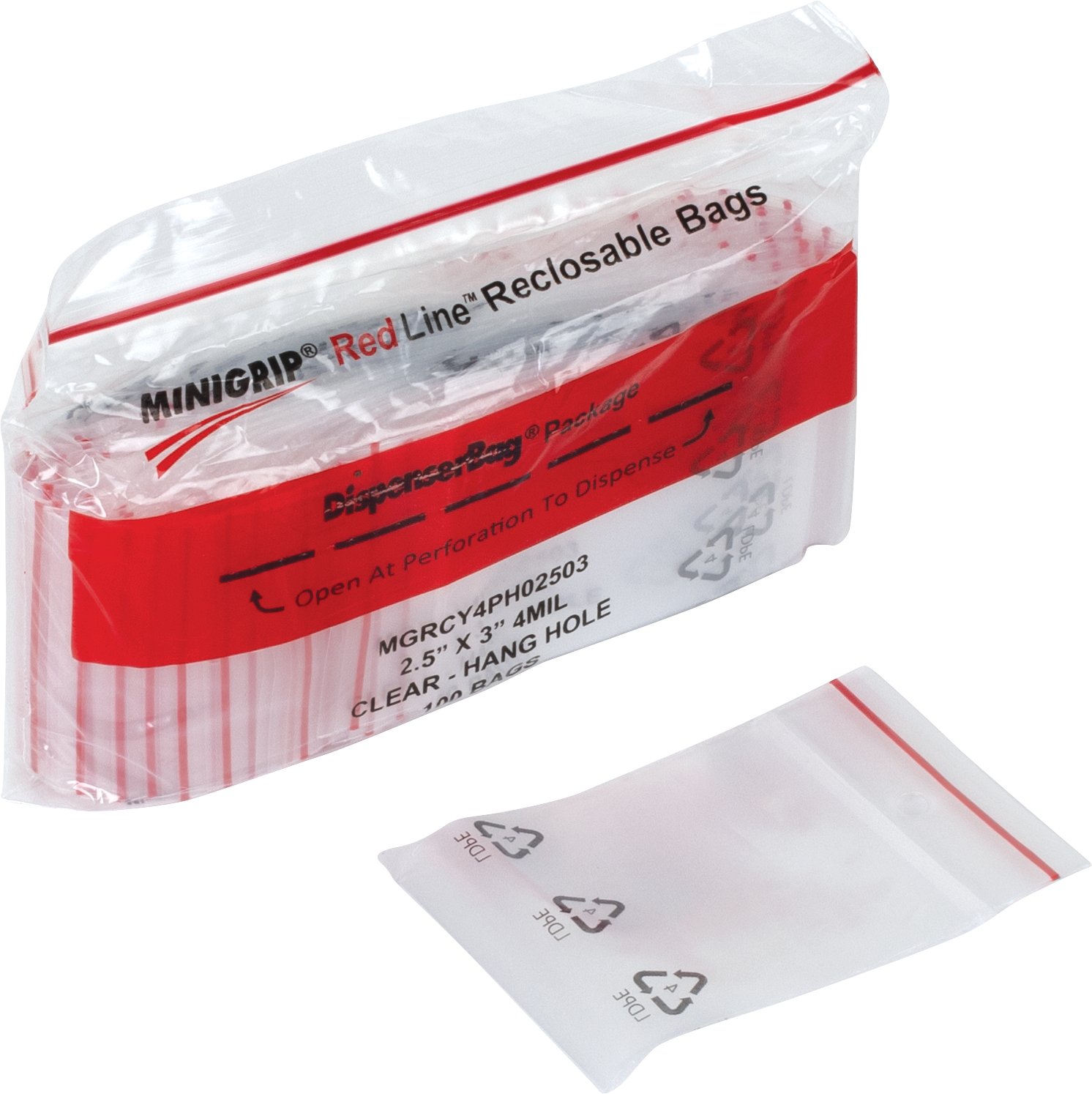 Minigrip® Red Line™ 4 Mil Recyclable Bags