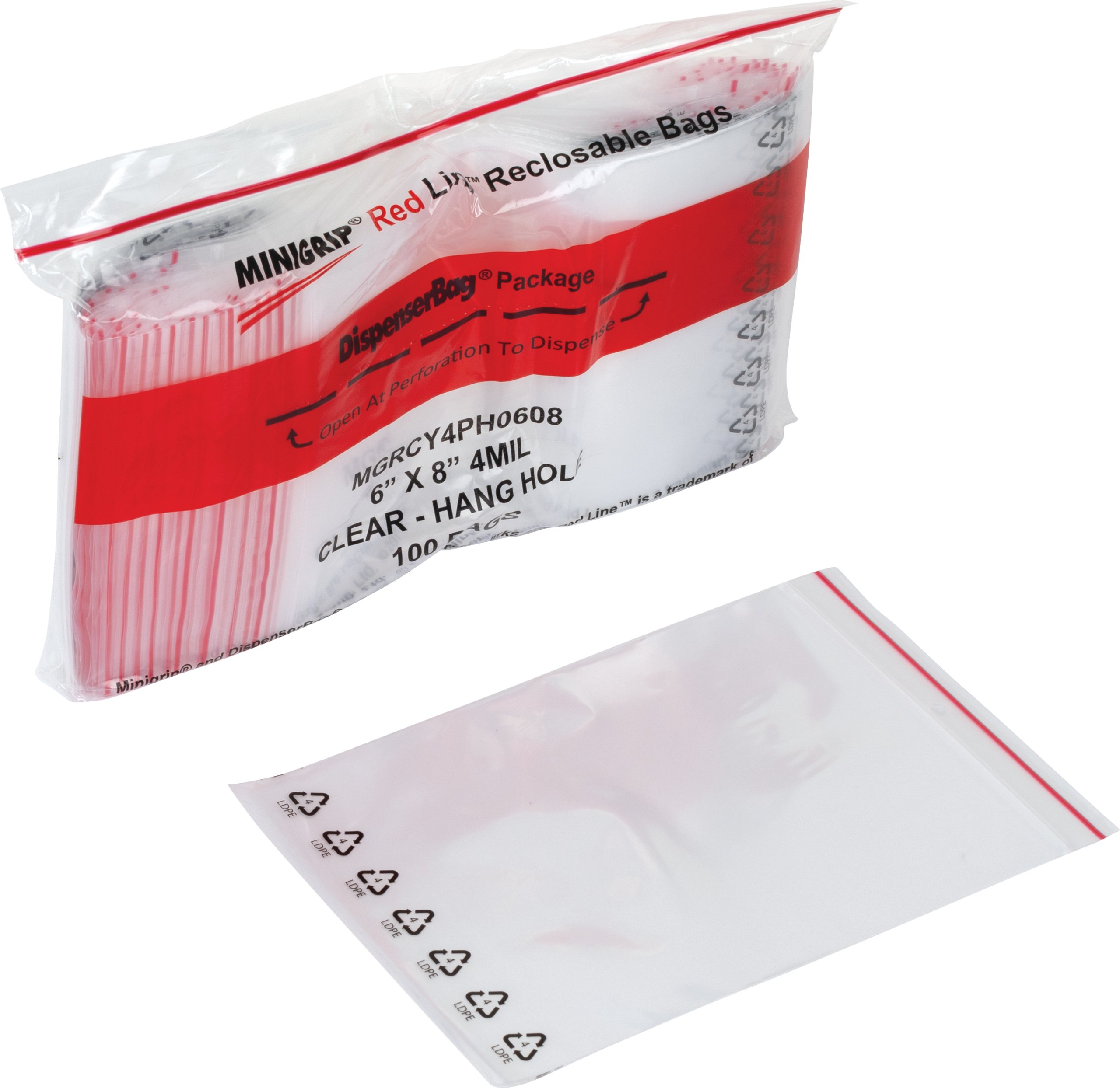 Minigrip® Red Line™ 4 Mil Recyclable Bags