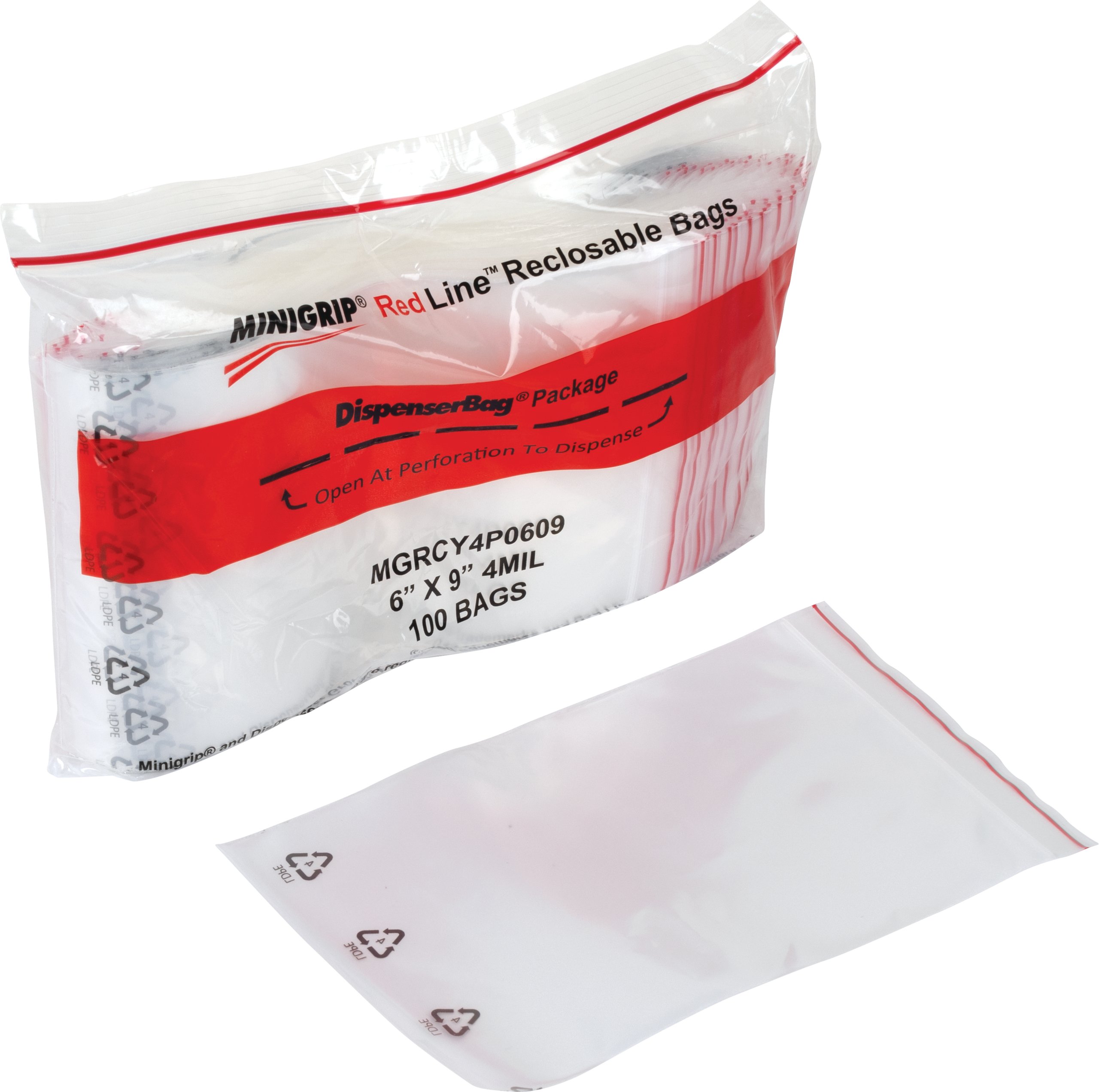 Minigrip® Red Line™ 4 Mil Recyclable Bags