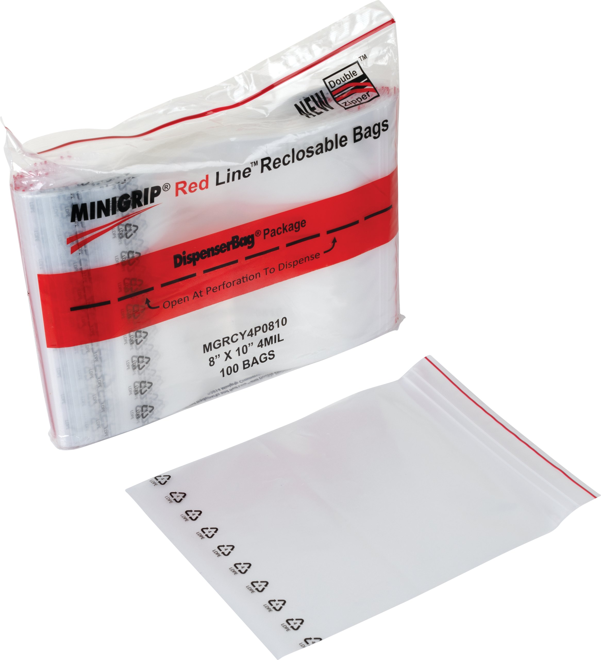 Minigrip® Red Line™ 4 Mil Recyclable Bags