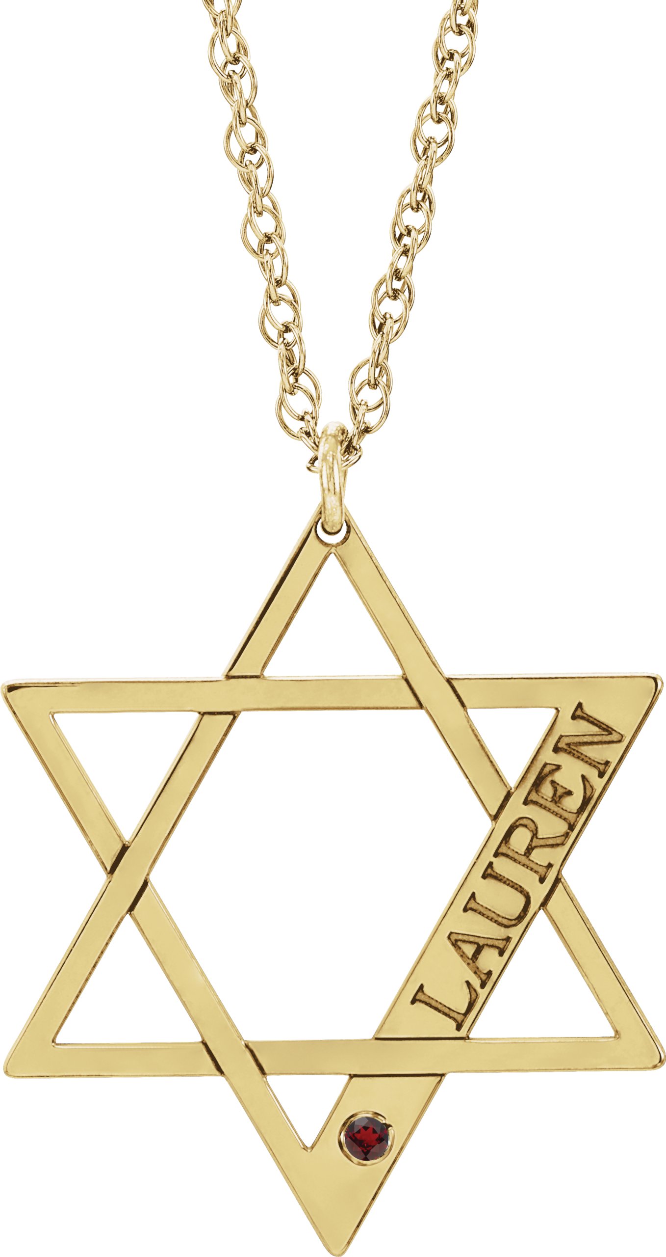 Personalized Accented Star of David Necklace