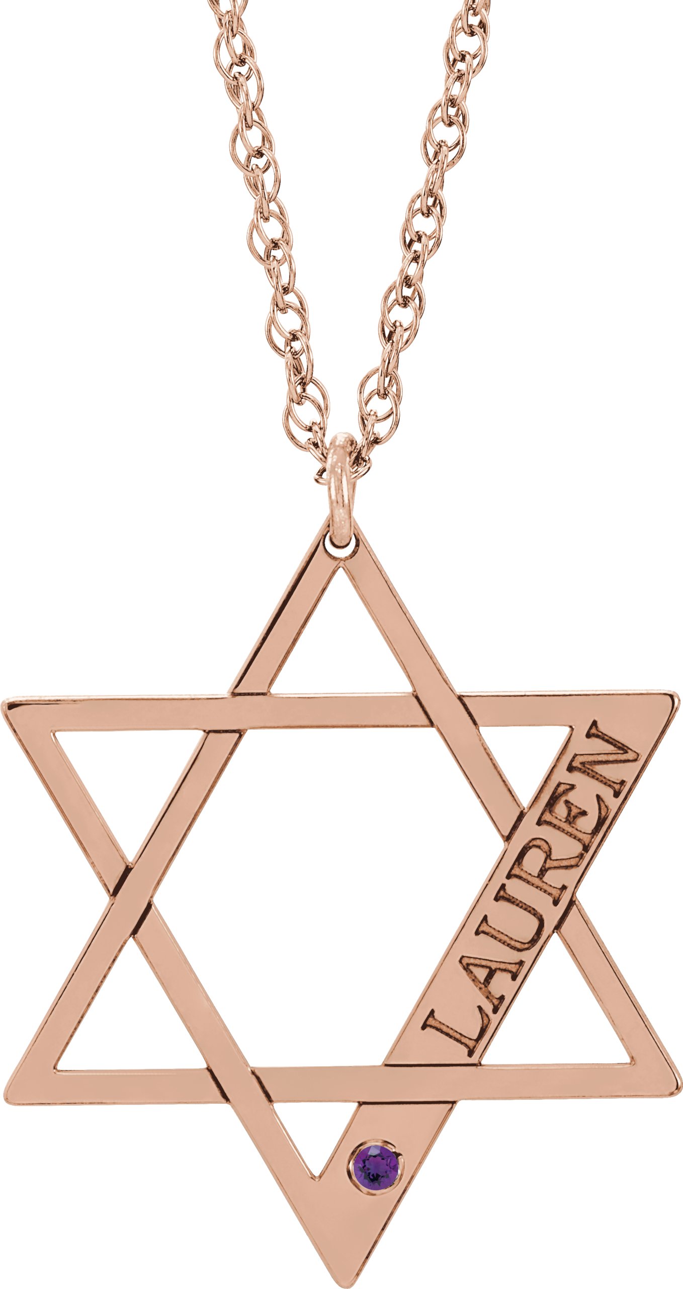 Personalized Accented Star of David Necklace