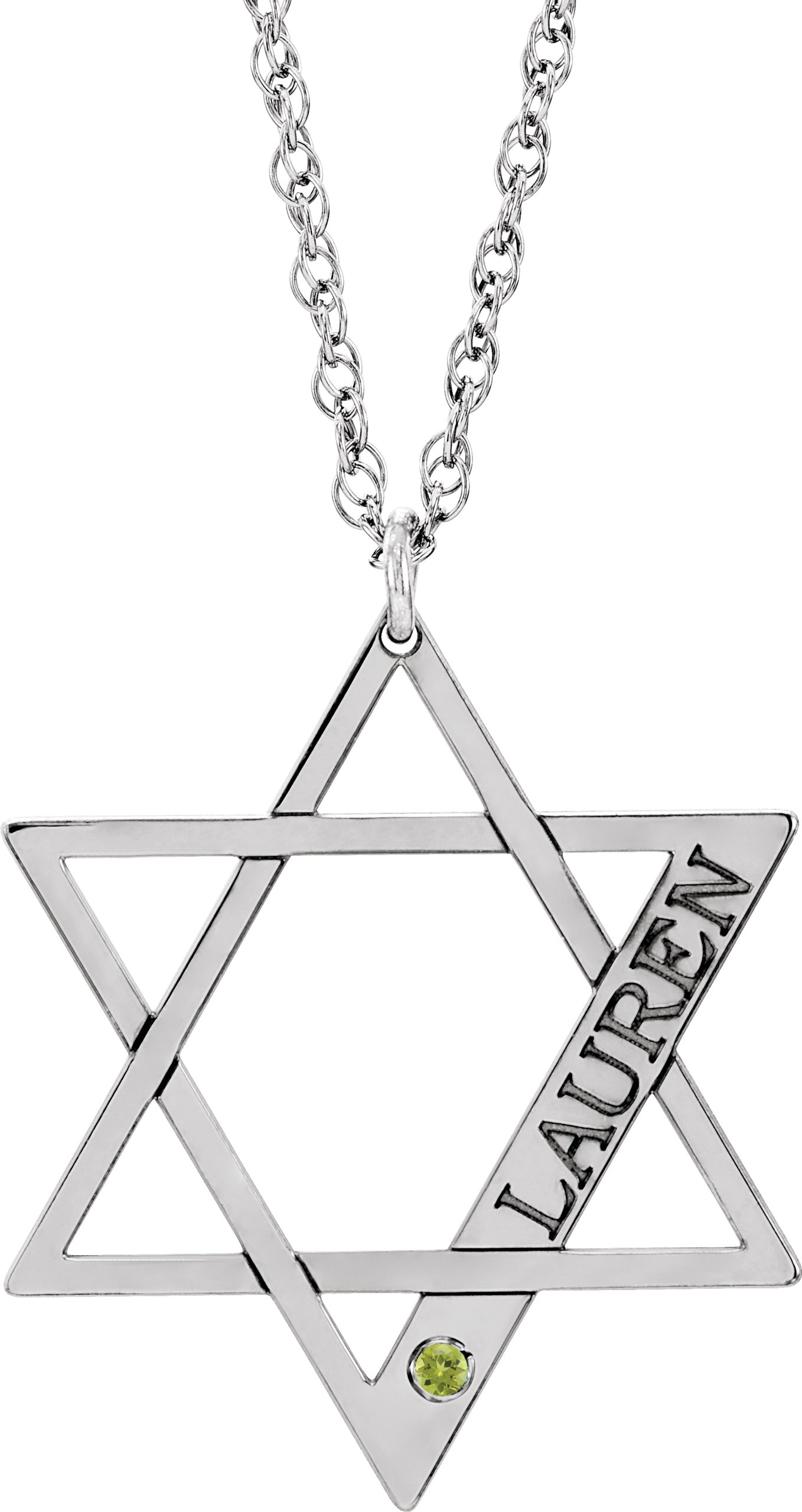 Personalized Accented Star of David Necklace