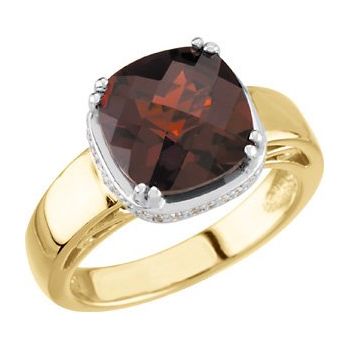 14K Two Tone Mozambique Garnet and .17 CTW Diamond Ring Ref 2625760