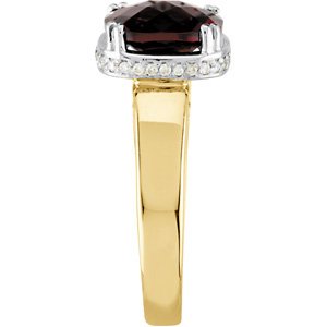 Natural Mozambique Garnet & 1/6 CTW Natural Diamond Ring view 4