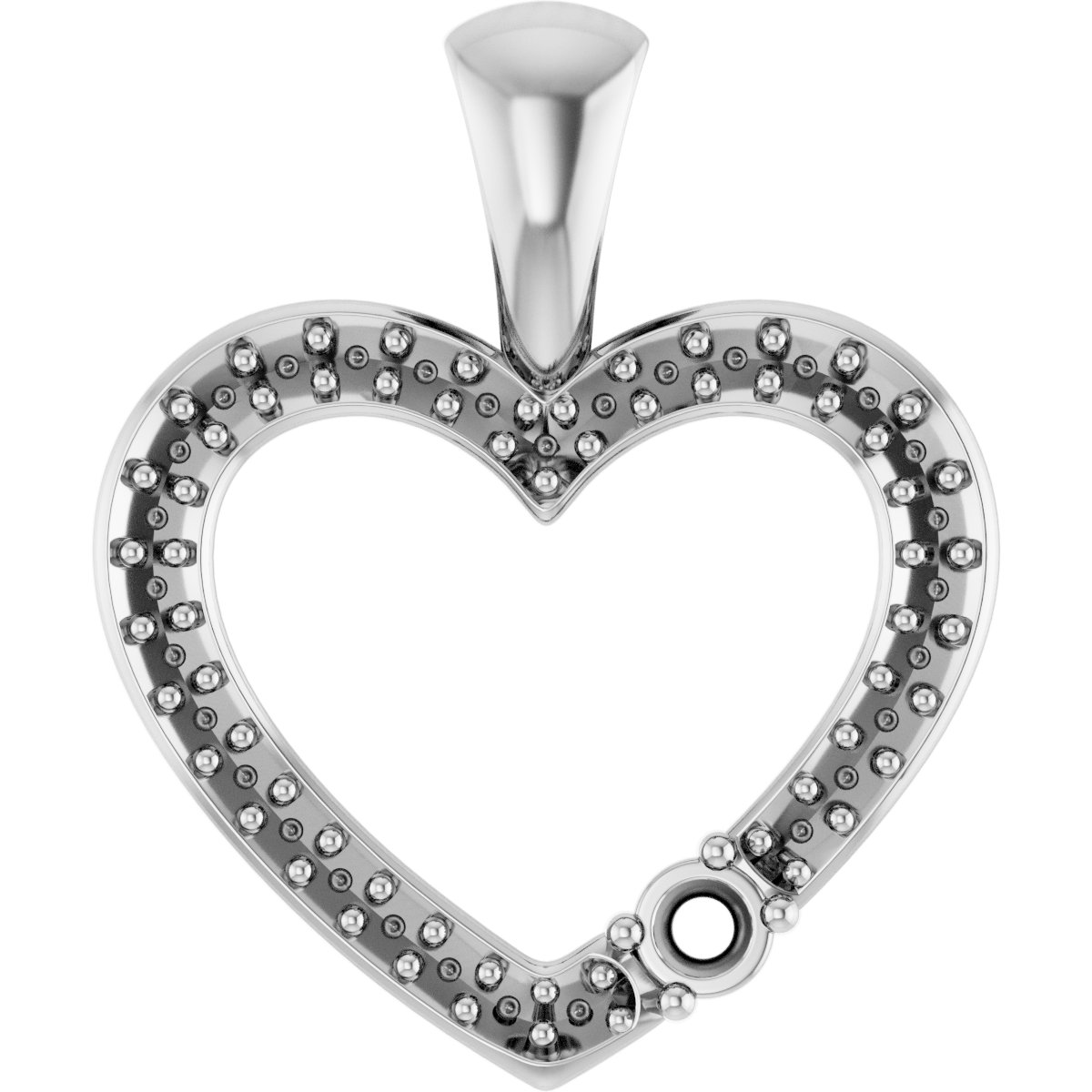 Accented Family Heart Pendant
