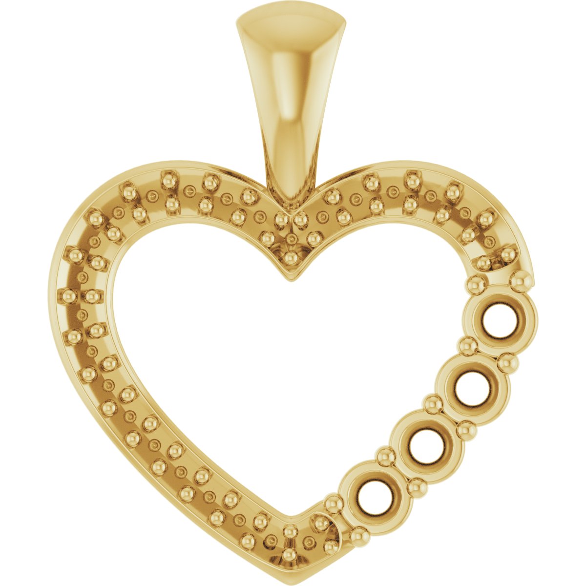 Accented Family Heart Pendant