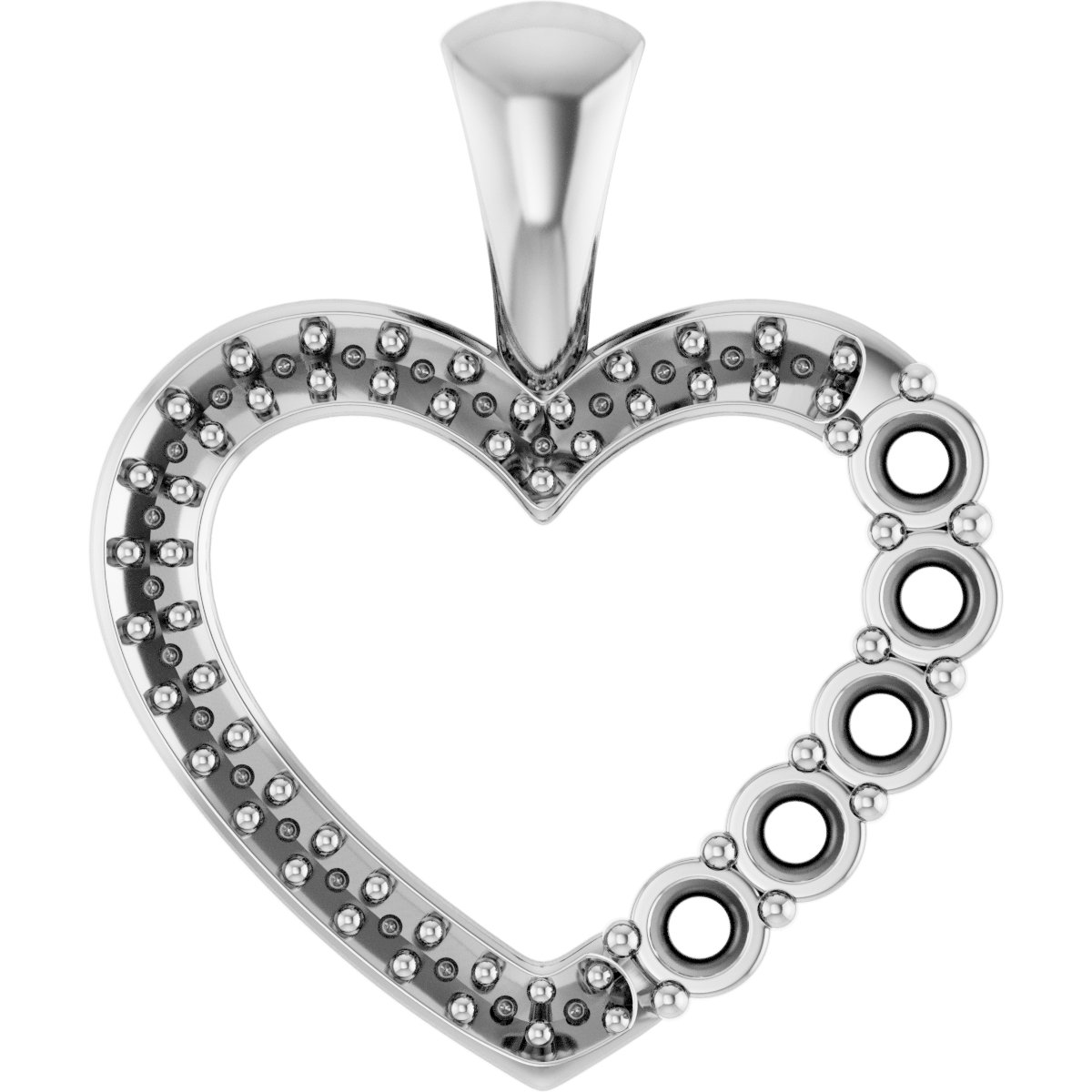 Accented Family Heart Pendant