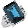 14K White London Blue Topaz and .17 CTW Diamond Ring Ref 2625926