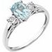 14K White Natural Swiss Blue Topaz & .04 CTW Natural Diamond Ring