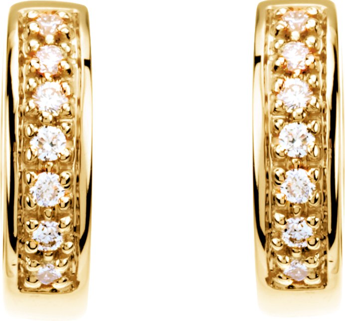 14K Yellow 1/6 CTW Diamond Huggie Earrings