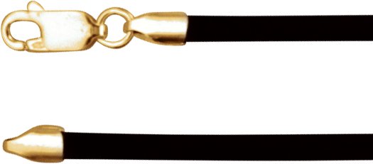 3 mm Black Rubber 18" Cord Necklace