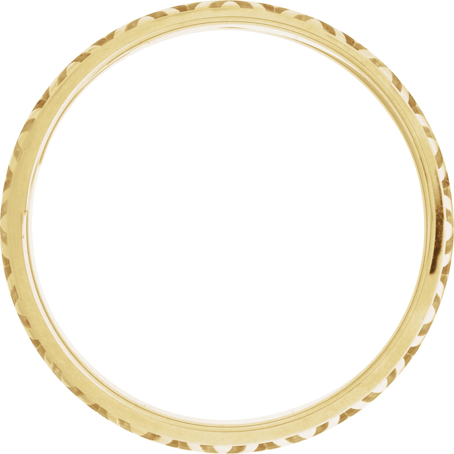 Alternative view of Faceted Pattern Band – 10K Yellow Gold
