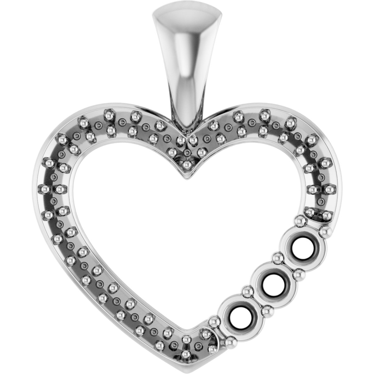 Accented Family Heart Pendant