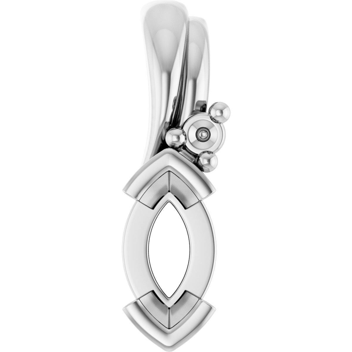 Accented Half Bezel Pendant