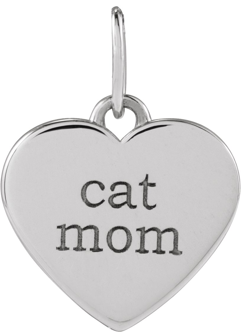 .02 CTW Natural Diamond Cat Mom Paw Print Heart Pendant view 4