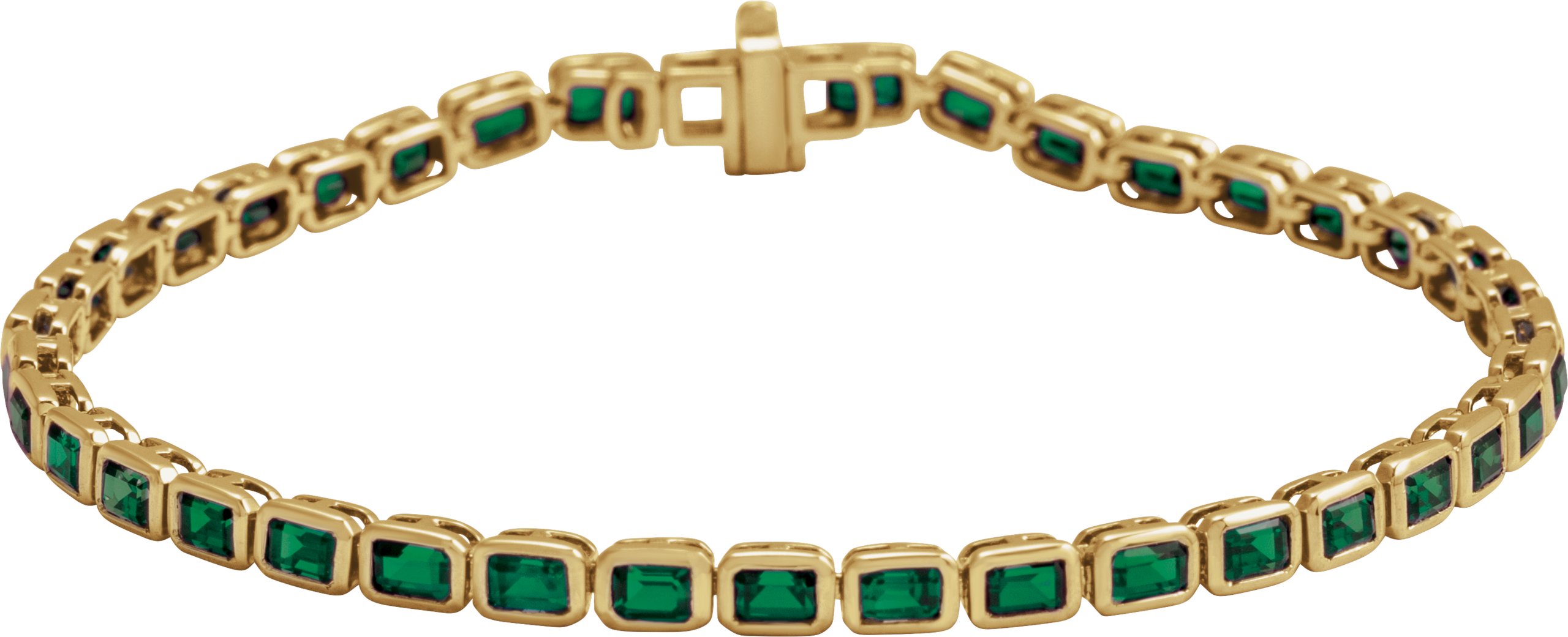 14K Yellow Gold Natural Tsavorite Garnet Line 7 Bracelet 