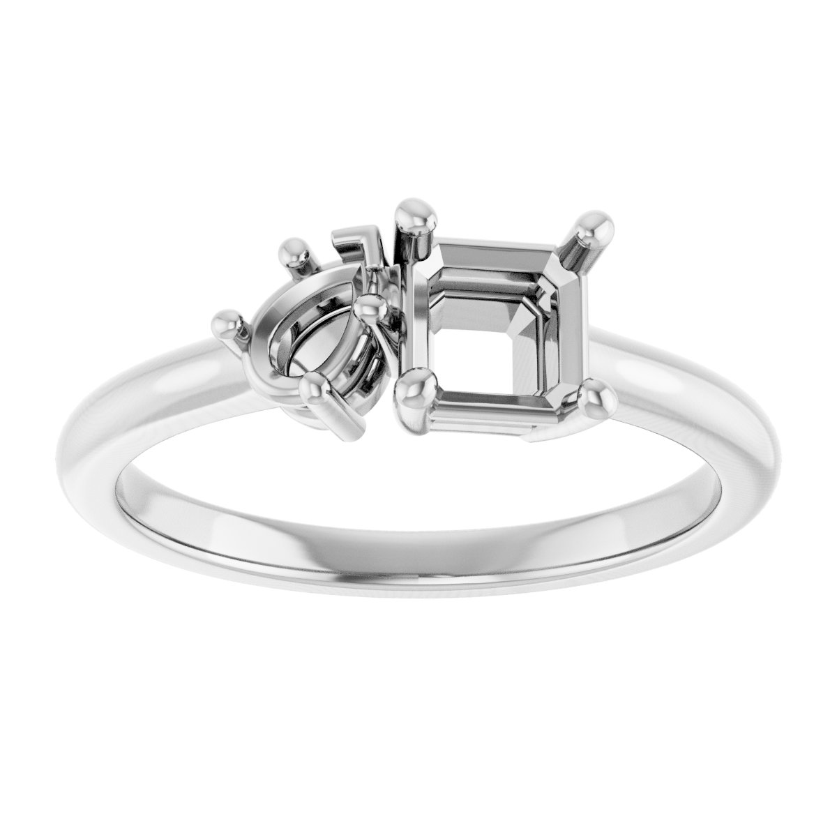 8x6 mm Emerald Engagement Ring Mounting view 3