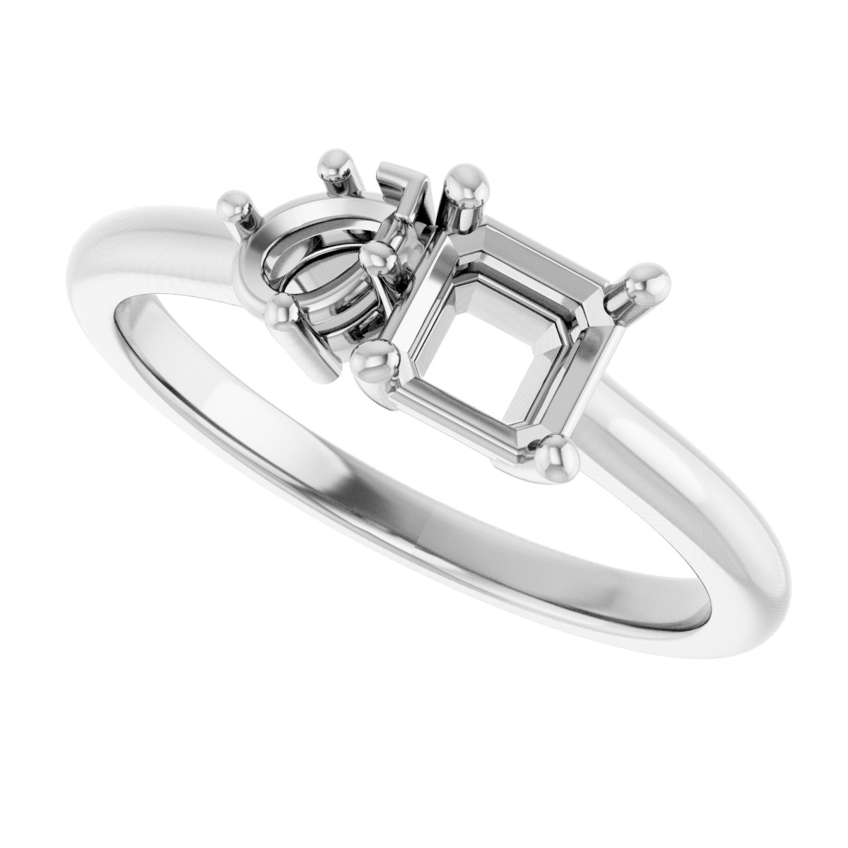 8x6 mm Emerald Engagement Ring Mounting view 5