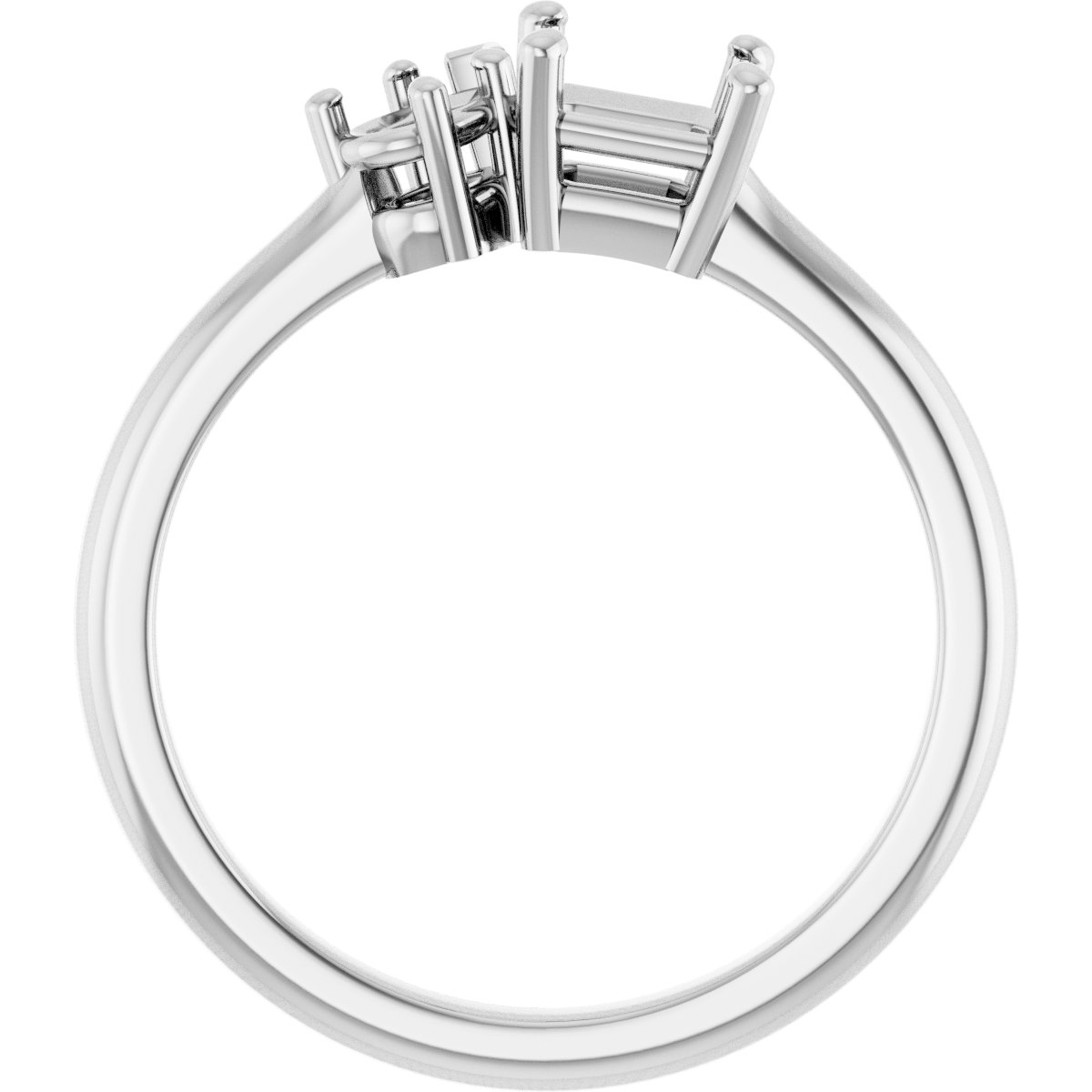 8x6 mm Emerald Engagement Ring Mounting view 2