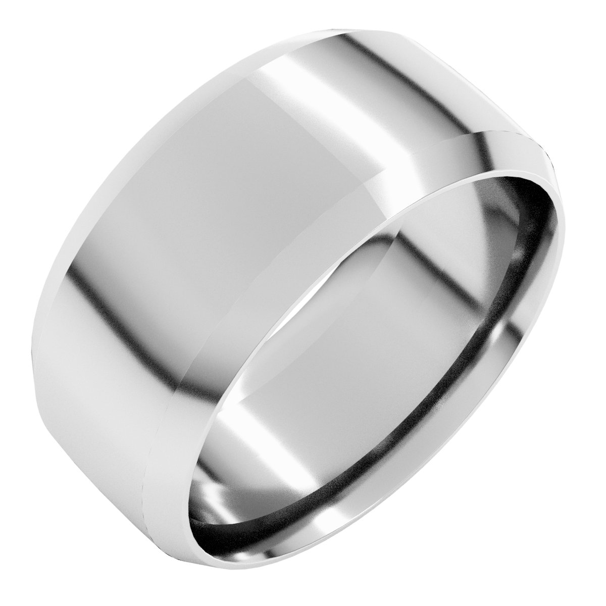 Beveled-Edge Comfort-Fit Half Round Band