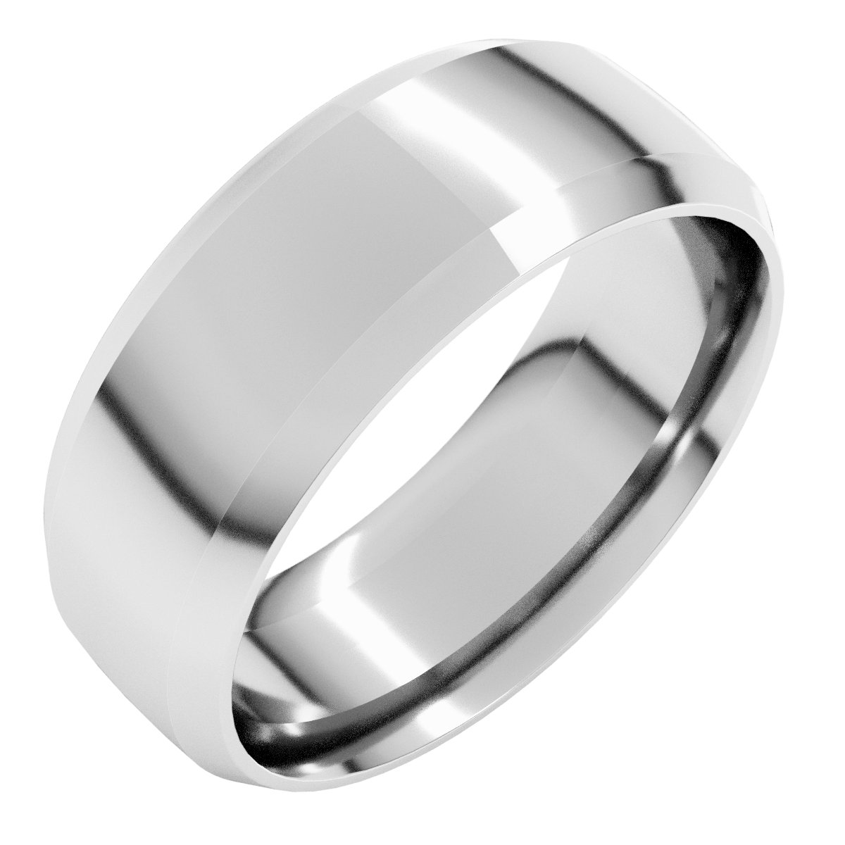 Beveled-Edge Comfort-Fit Half Round Band