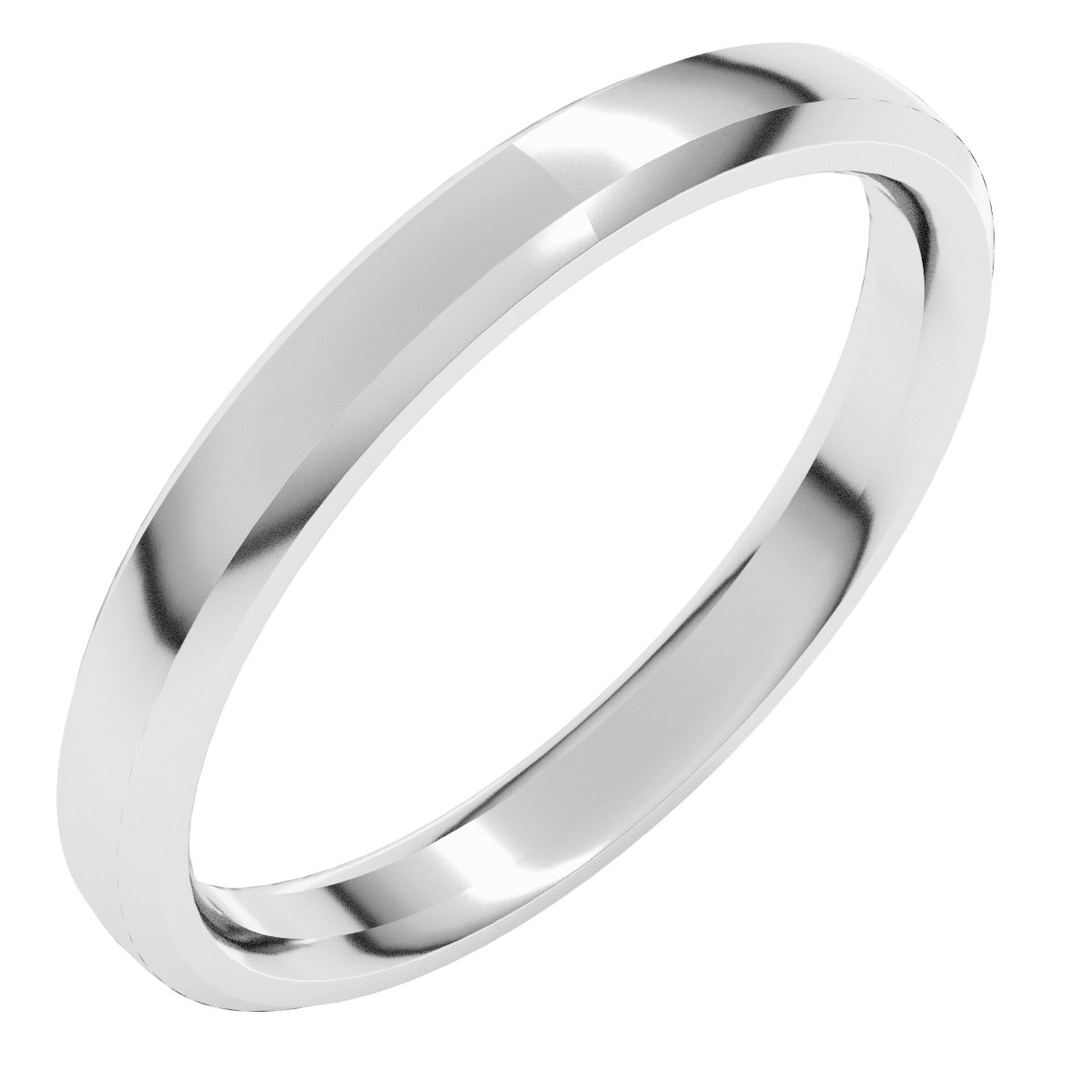 Beveled-Edge Comfort-Fit Half Round Band