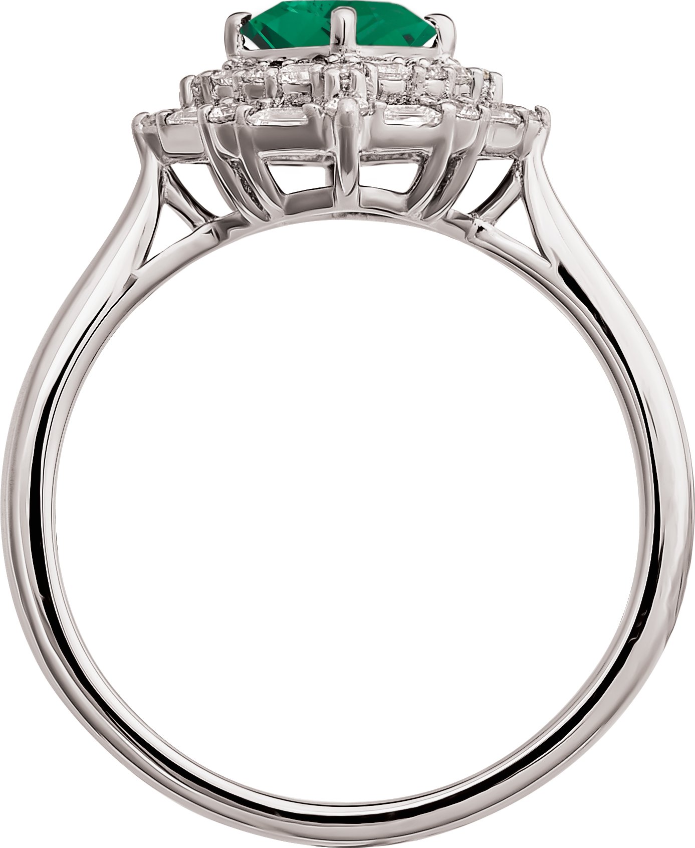 Natural Emerald & 1/3 CTW Natural Diamond Ring view 2