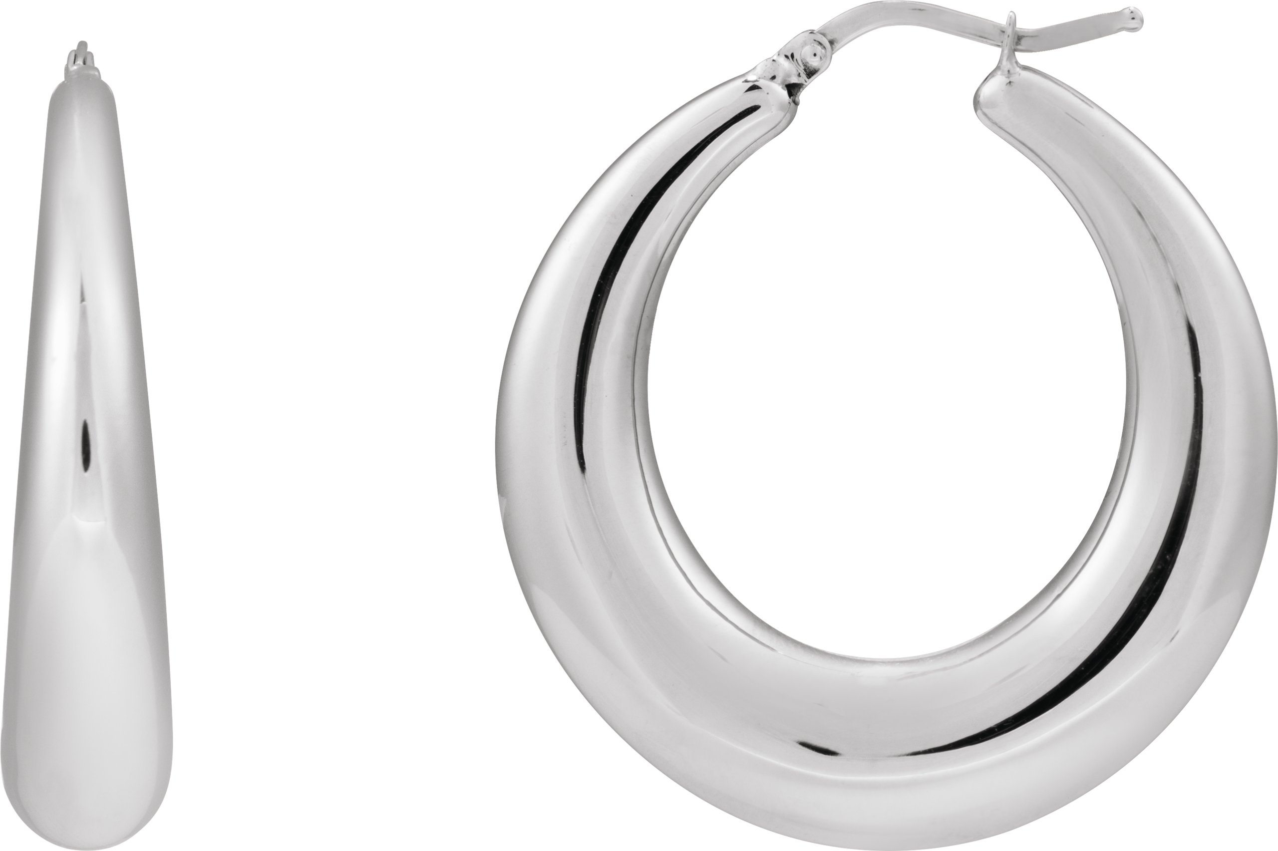 Sterling Silver 37.2 mm Hoop Earrings Ref 22521800