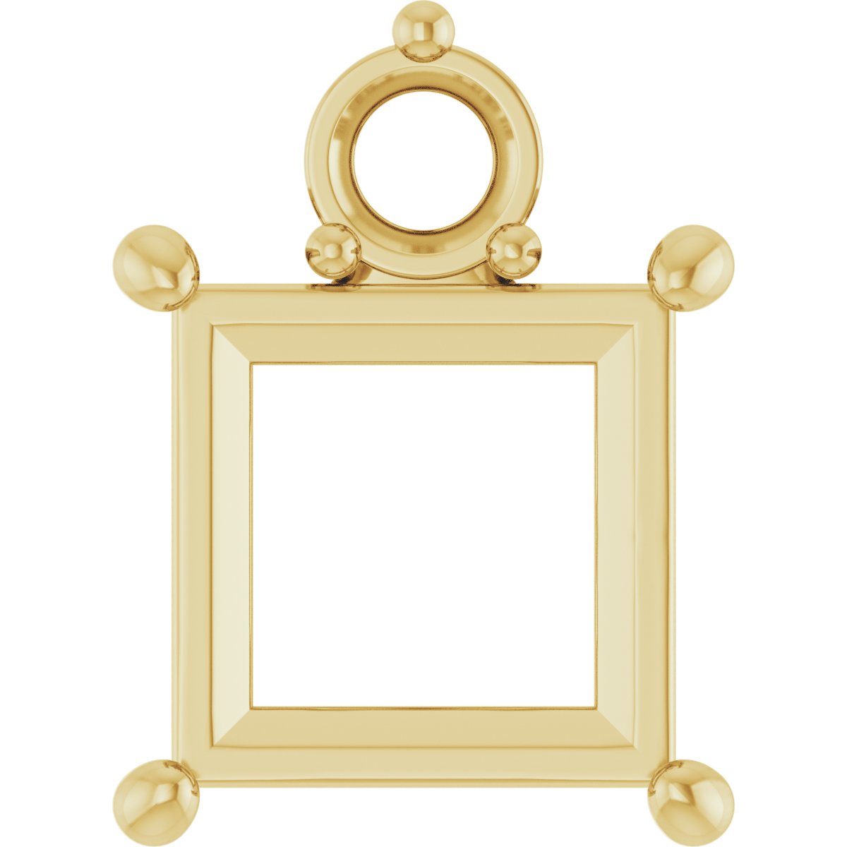 8x8 mm Square Accented Pendant Mounting — Saleh Jewelers