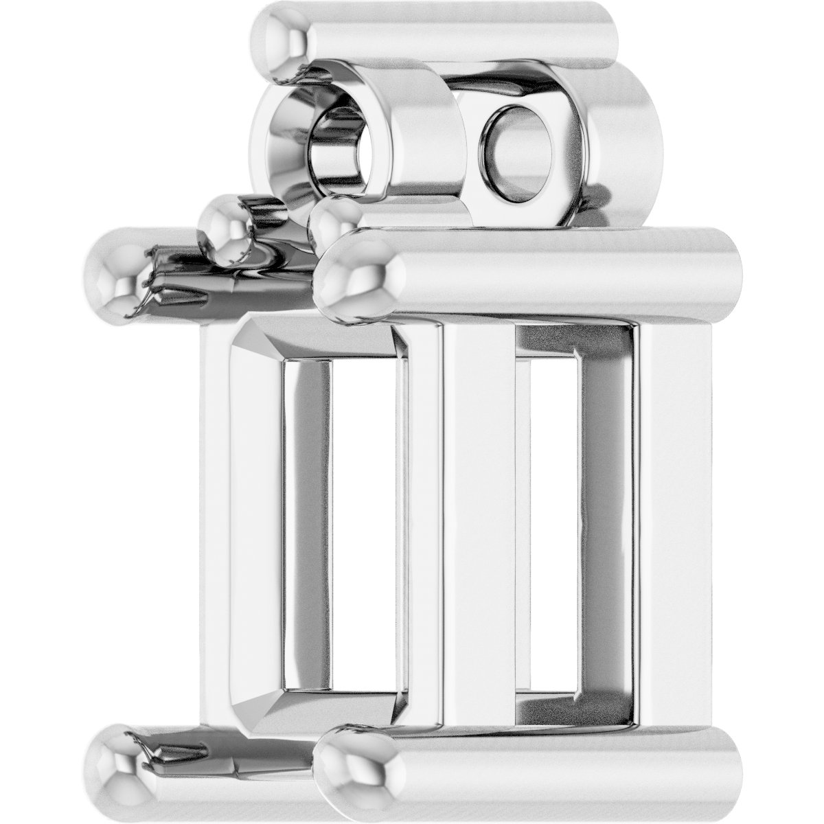 8x8 mm Square Accented Pendant Mounting view 2