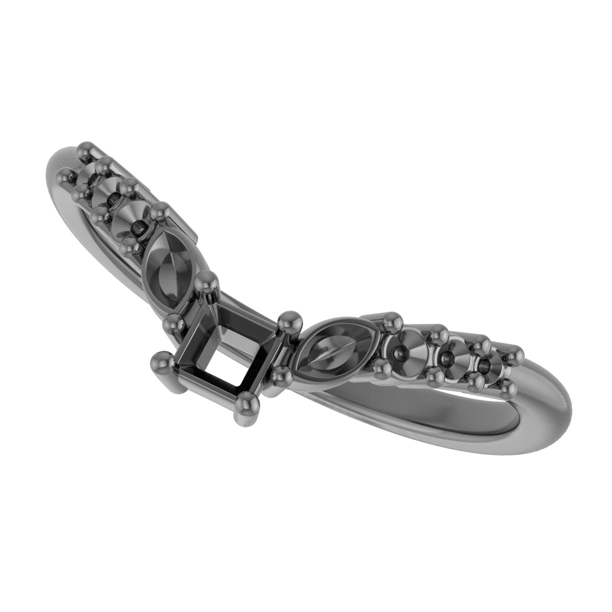 4.5x3 mm Emerald Contour Band Mounting view 5