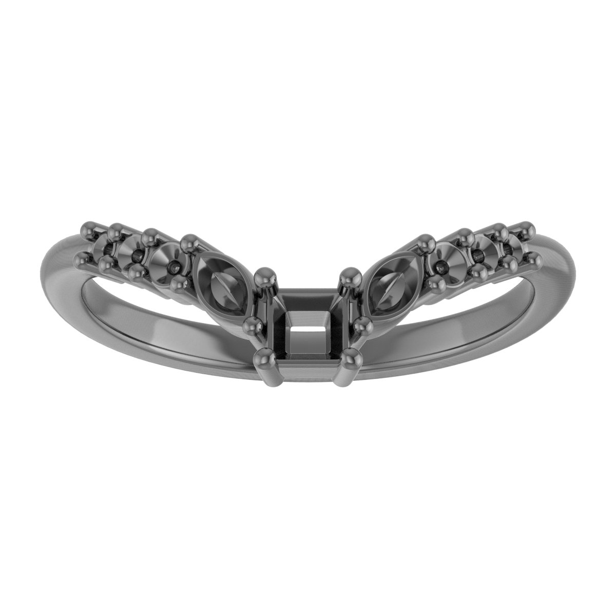 4.5x3 mm Emerald Contour Band Mounting view 3