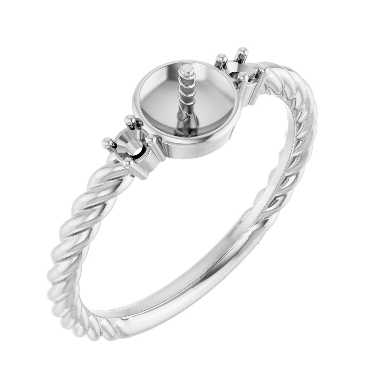 Accented Rope Pearl Ring