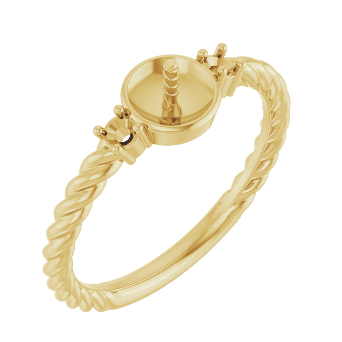 Accented Rope Pearl Ring
