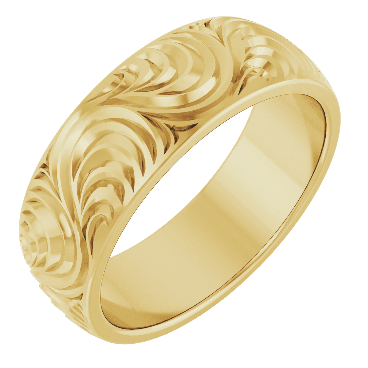 scroll wedding band